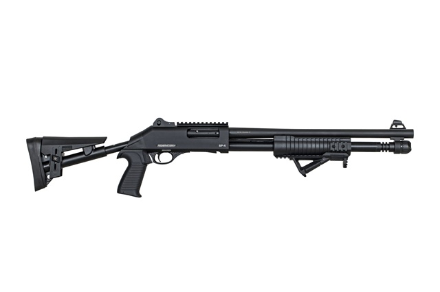SP-4, 12ga pump-automatic shotgun, M4 Clone, Black